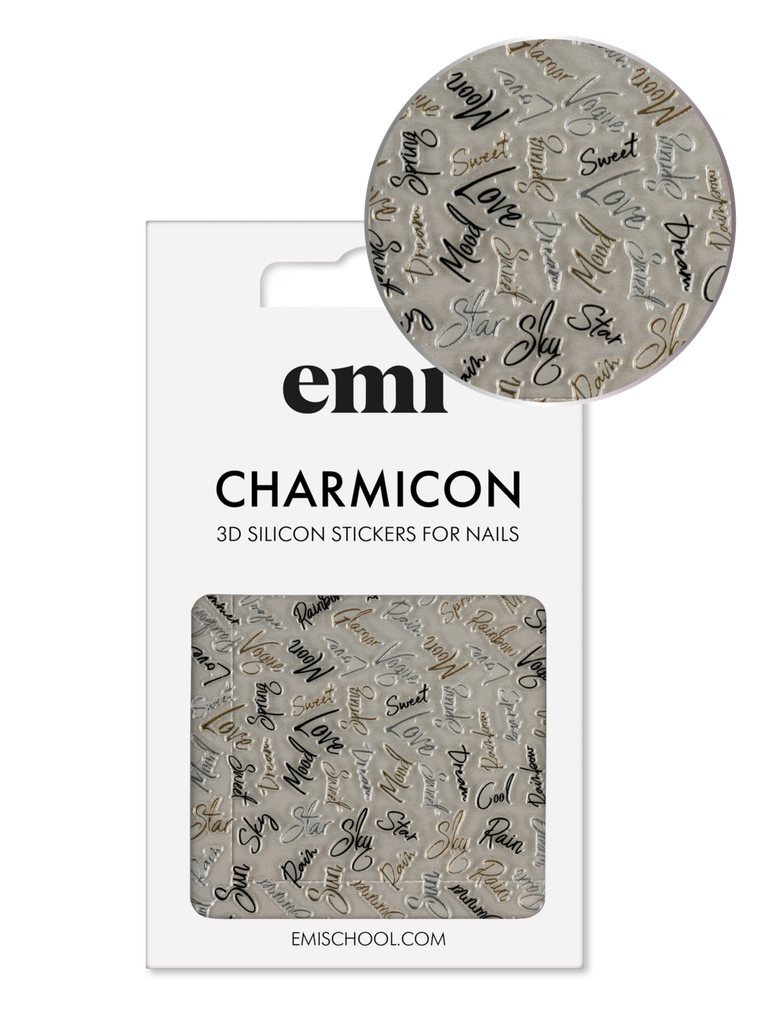 Charmicon 3D Silicone Stickers #228 Italics