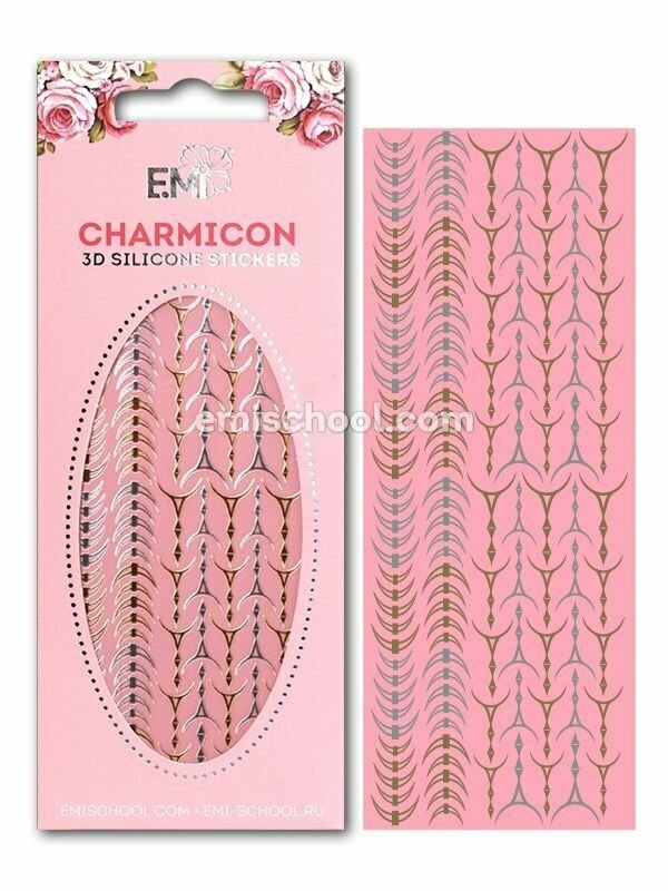 Charmicon 3D Silicone Stickers Lunula #33 Gold/Silver
