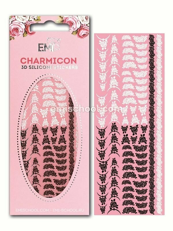 Charmicon 3D Silicone Stickers Lunula MIX #24 Black/White