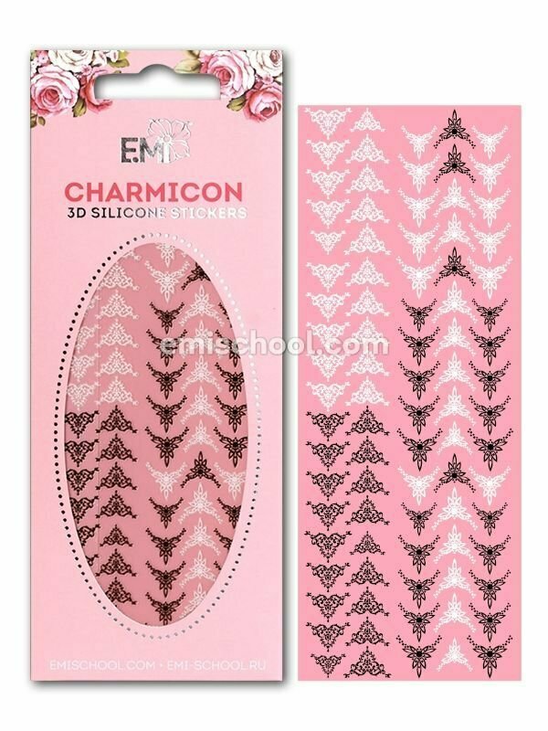 Charmicon 3D Silicone Stickers Lunula #22 Black/White
