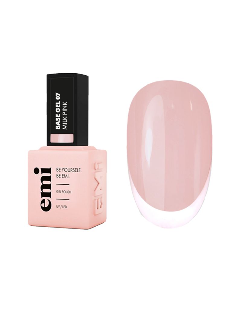 E.MiLac Base Gel Milk Pink #07, 9 ml.
