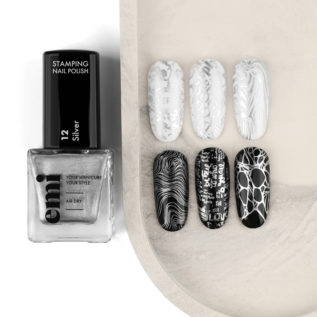 Nail Polish for Stamping #12 Silver, 9 ml