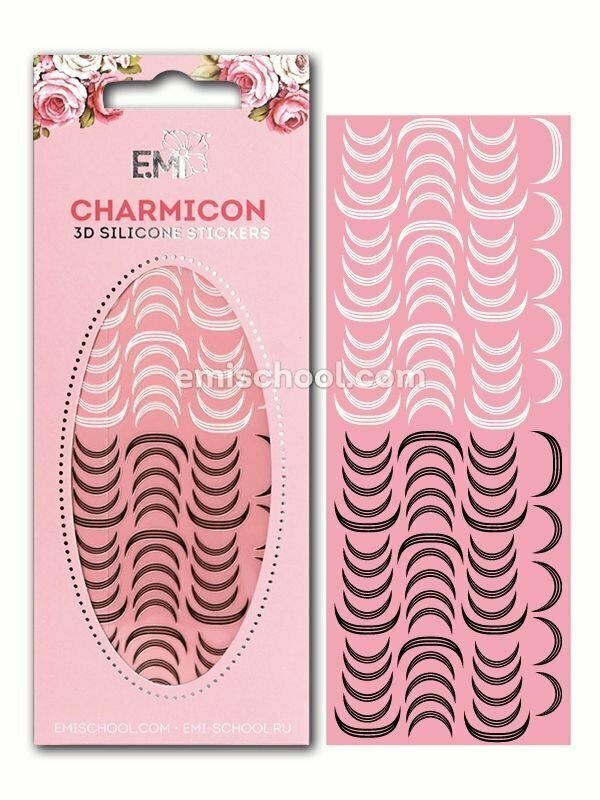Charmicon 3D Silicone Stickers Lunula #12 Black/White