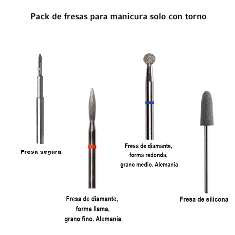 Pack fresas para manicura rusa