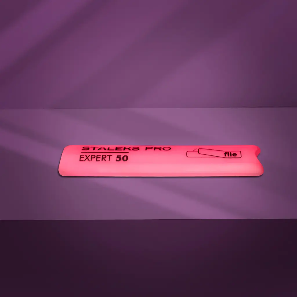 Slanted plastic nail file, short (base) Staleks Pro Expert 50 (Lima de uñas de plástico inclinada, corta)