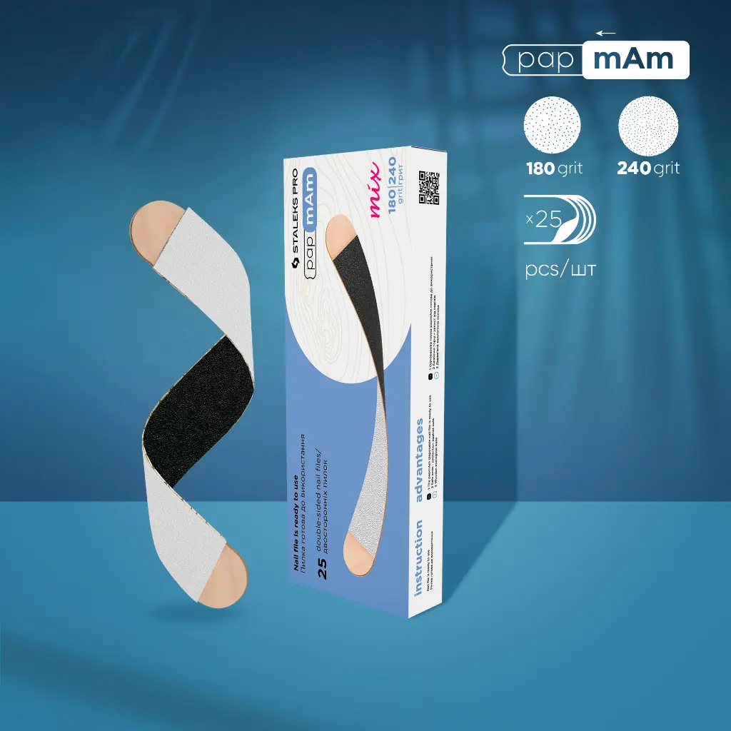 Limas Desechables Doble Cara Papmam Mix Para Base De Madera EXPERT (25 Pzas.)(DWCEMix-22-180/240)