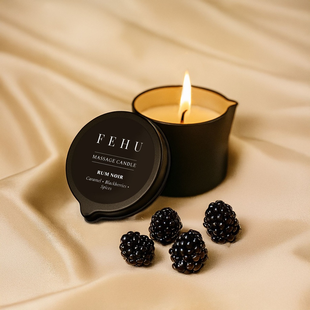 Massage Candle Rum Noir, 30g. (FEHU)