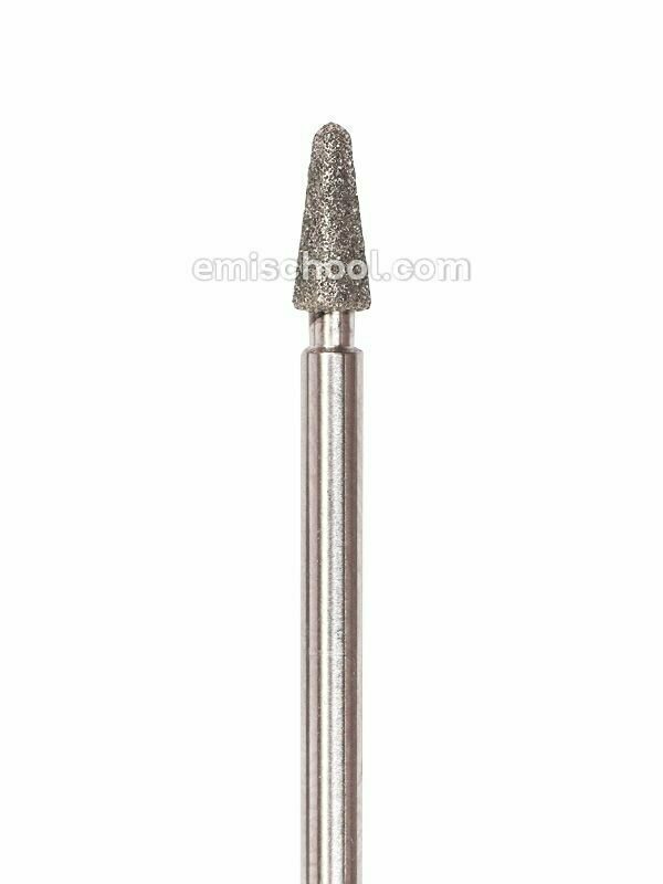 Rounded cone-shaped diamond coated rotary file, 3 mm, abrasiveness