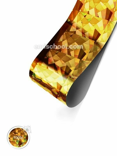 [FG056] Foil holographic gold Crystals, 1.5 m