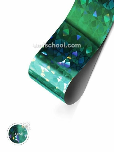 [FG054] Foil holographic Turquoise Сircles, 1.5 m