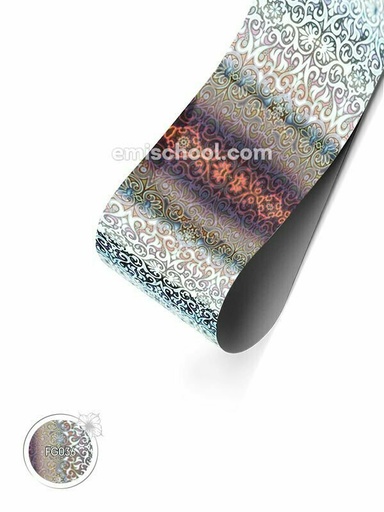 [FG036] Foil holographic silver Arabesque, 1.5 m