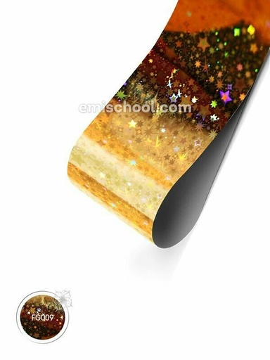 [FG009] Foil holographic gold Stars, 1.5 m
