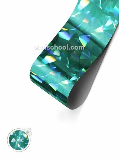 [FG002] Foil holographic turquoise Crystal, 1.5 m