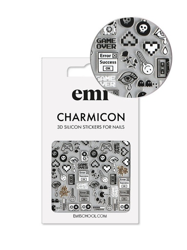 [CSS270] Charmicon 3D Silicone Stickers #188 Game Over