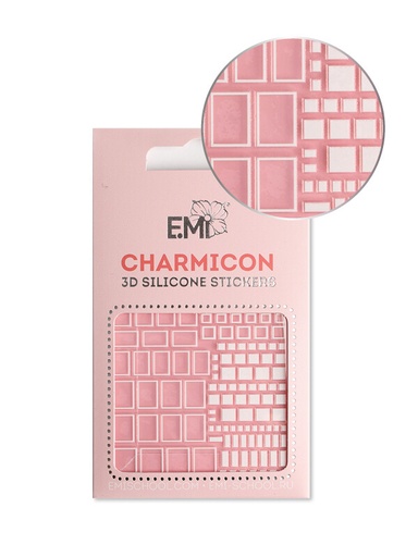 [CSS243] Charmicon 3D Silicone Stickers #161 Squares White