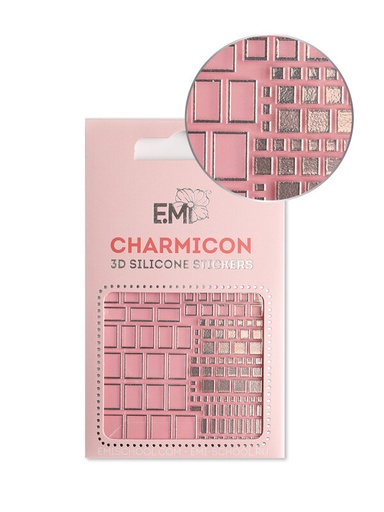 [CSS241] Charmicon 3D Silicone Stickers #159 Squares Silver