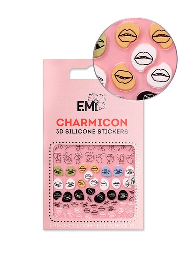 [CSS207] Charmicon 3D Silicone Stickers #125 Lips & Eyes