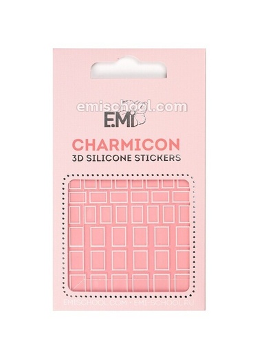 [CSS196] Charmicon 3D Silicone Stickers #114 Squares White