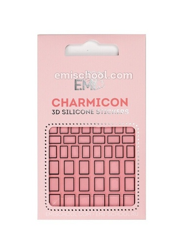 [CSS195] Charmicon 3D Silicone Stickers #113 Squares Black