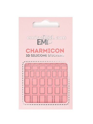 [CSS194] Charmicon 3D Silicone Stickers #112 Squares Silver