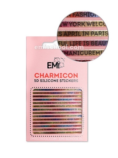 [CSS185] Charmicon 3D Silicone Stickers #103 Words