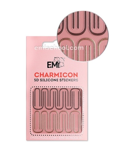 [CSS179] Charmicon 3D Silicone Stickers #97 Bent Lines