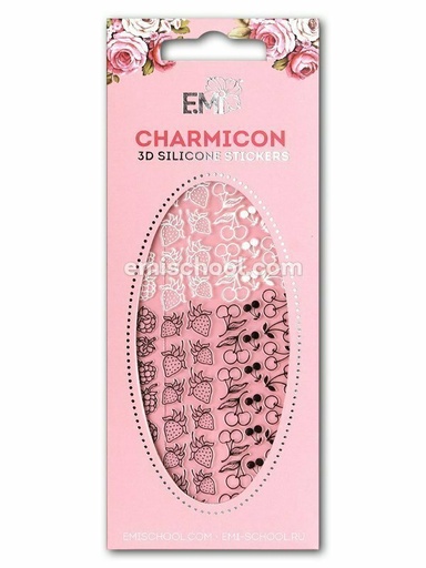 [CSS126] Charmicon 3D Silicone Stickers #44 Berries Black/White