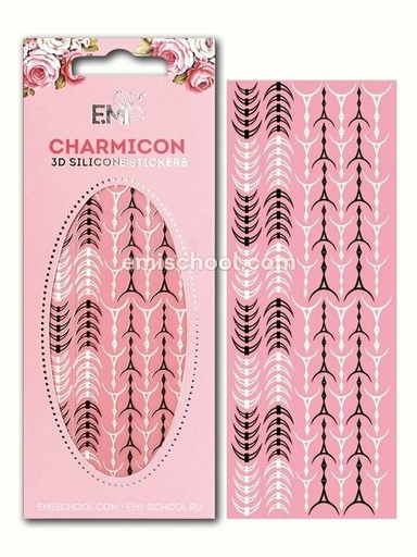 [CSS107] Charmicon 3D Silicone Stickers Lunula #34 Black/White