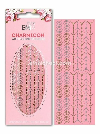 [CSS106] Charmicon 3D Silicone Stickers Lunula #33 Gold/Silver