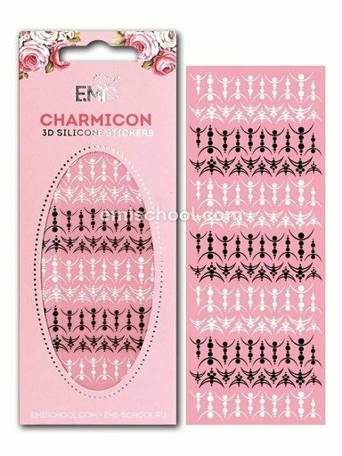 [CSS101] Charmicon 3D Silicone Stickers Lunula #28 Black/White