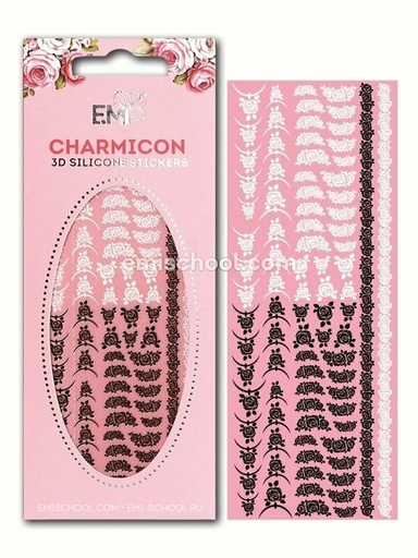 [CSS097] Charmicon 3D Silicone Stickers Lunula MIX #24 Black/White