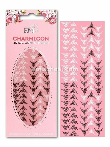 [CSS095] Charmicon 3D Silicone Stickers Lunula #22 Black/White