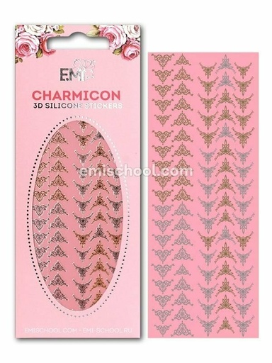 [CSS094] Charmicon 3D Silicone Stickers Lunula #21 Gold/Silver