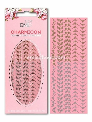 [CSS092] Charmicon 3D Silicone Stickers Lunula #19 Gold/Silver