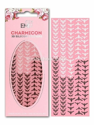 [CSS091] Charmicon 3D Silicone Stickers Lunula #18 Black/White