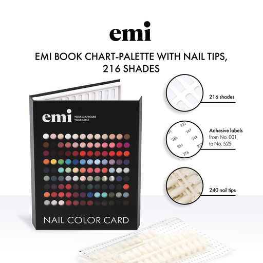 [ACCBCT] Book Chart-Palette with Nail Tips, 216 shades