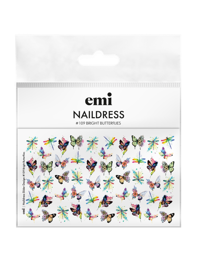 [NDS155] Naildress Slider Design #109 Bright Butterflies