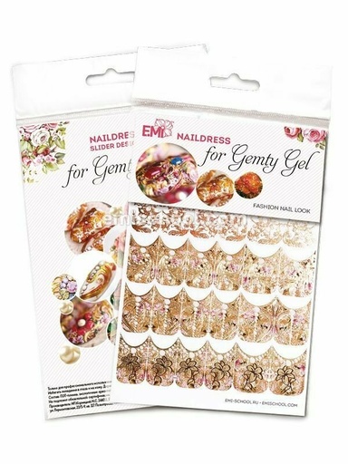 [NDS021] Naildress Slider Design for Gemty Gel Gold Cloth