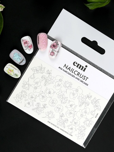 [NCPS106] NAILCRUST Pattern Slider #58 Narcissuses and orchids