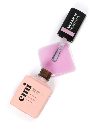 [LABGFRP-9] E.MiLac Base Gel French Pink #15, 9 ml.