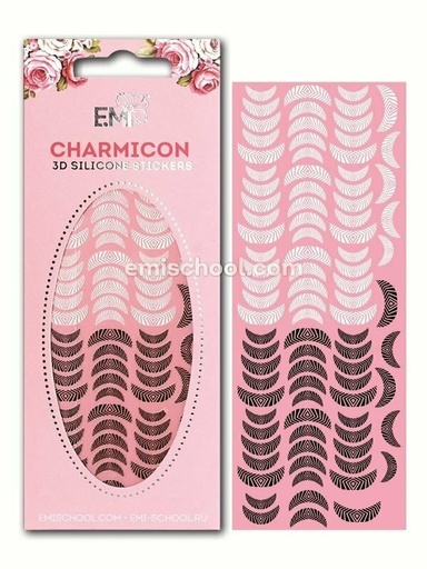 [CSS089] Charmicon 3D Silicone Stickers Lunula #16 Black/White