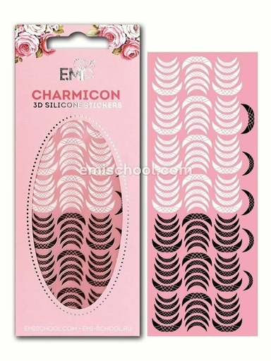 [CSS087] Charmicon 3D Silicone Stickers Lunula #14 Black/White