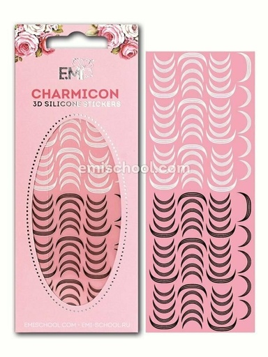 [CSS085] Charmicon 3D Silicone Stickers Lunula #12 Black/White