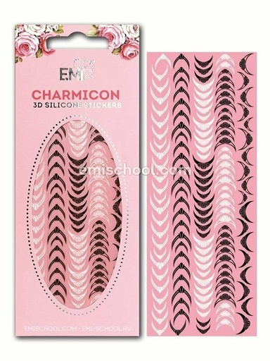 [CSS083] Charmicon 3D Silicone Stickers Lunula #10 Black/White