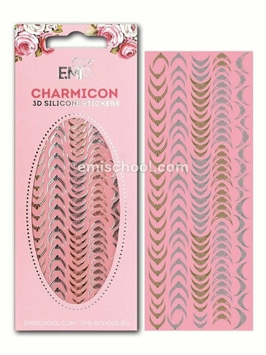 [CSS082] Charmicon 3D Silicone Stickers Lunula #9 Gold/Silver