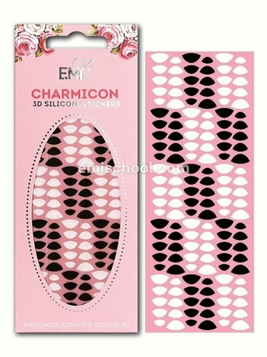 [CSS081] Charmicon 3D Silicone Stickers Lunula #8 Black/White