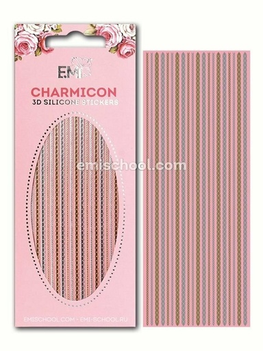 [CSS077] Charmicon 3D Silicone Stickers Chain #8 Gold/Silver
