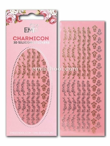 [CSS065] Charmicon 3D Silicone Stickers Swirl #1 Gold/Silver