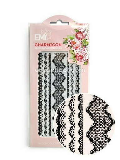 [CSS004] Charmicon 3D Silicone Stickers Lace Black