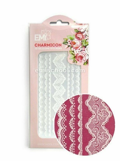 [CSS003] Charmicon 3D Silicone Stickers Lace White